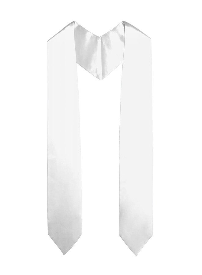 SAMDEEMI Unisex Adult Plain Graduation Stole Sash 60" long, white - Image 1